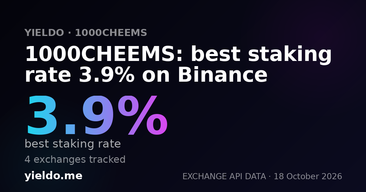 1000CHEEMS: best staking rate 3.9% on Binance