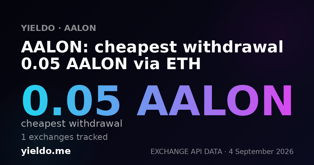 AALON: cheapest withdrawal 0.05 AALON via ETH