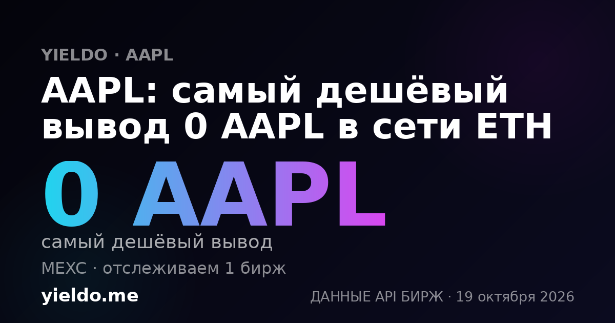 AAPL: самый дешёвый вывод 0 AAPL в сети ETH