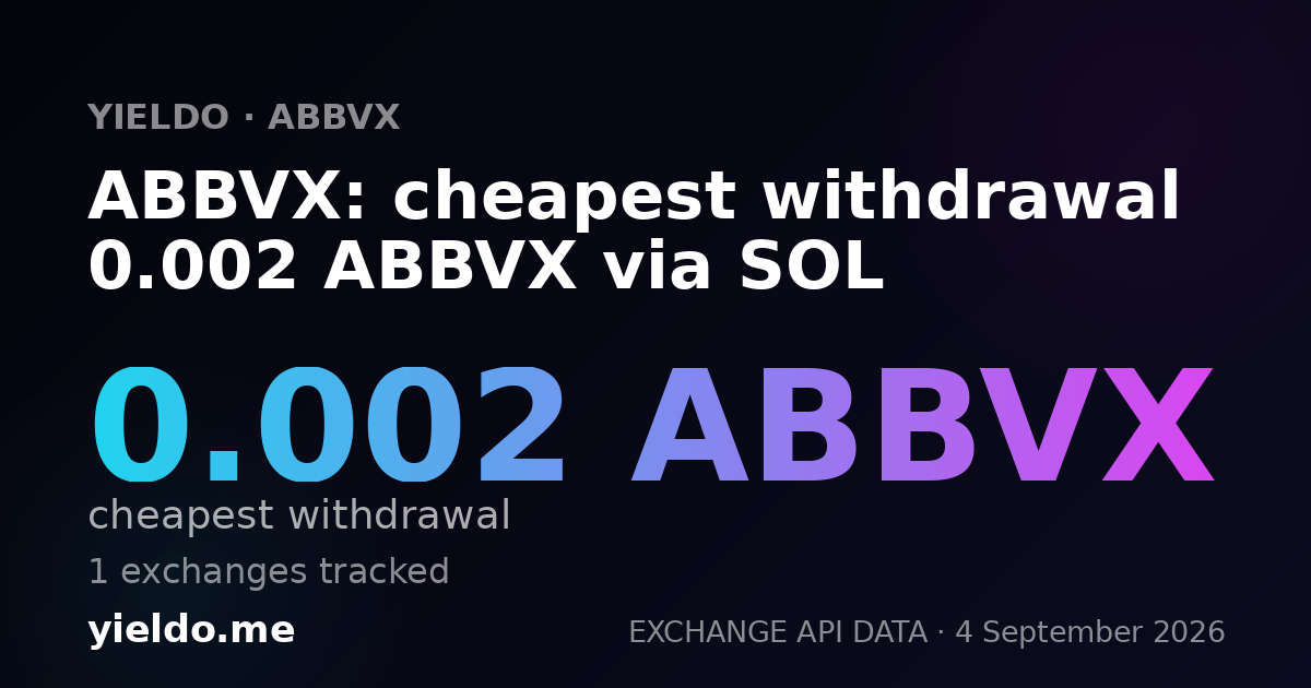 ABBVX: cheapest withdrawal 0.002 ABBVX via SOL