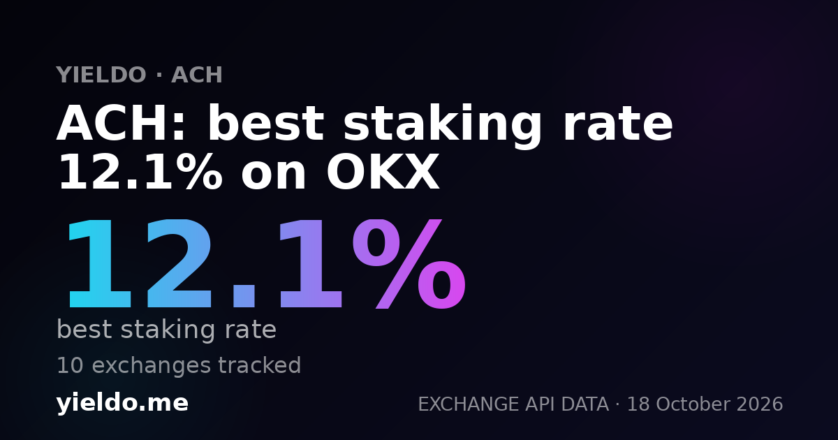 ACH: best staking rate 12.2% on OKX