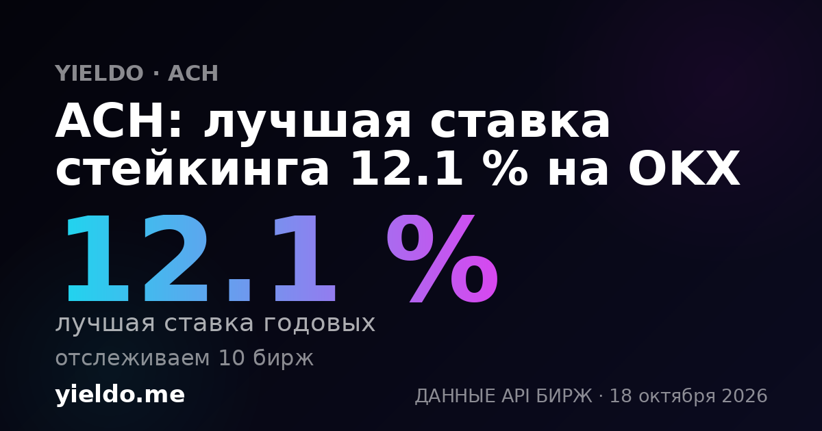 ACH: лучшая ставка стейкинга 12.1 % на OKX
