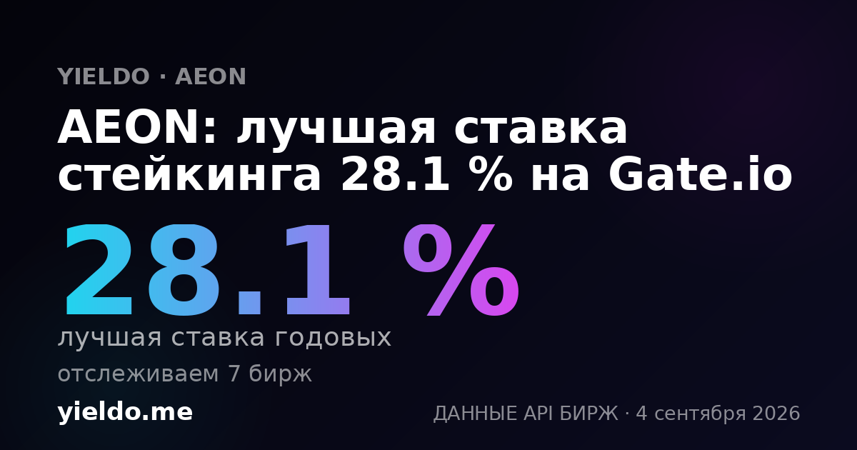 AEON: лучшая ставка стейкинга 29.5 % на Gate.io