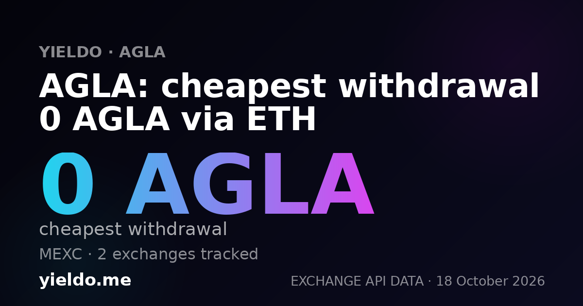 AGLA: cheapest withdrawal 0 AGLA via ETH