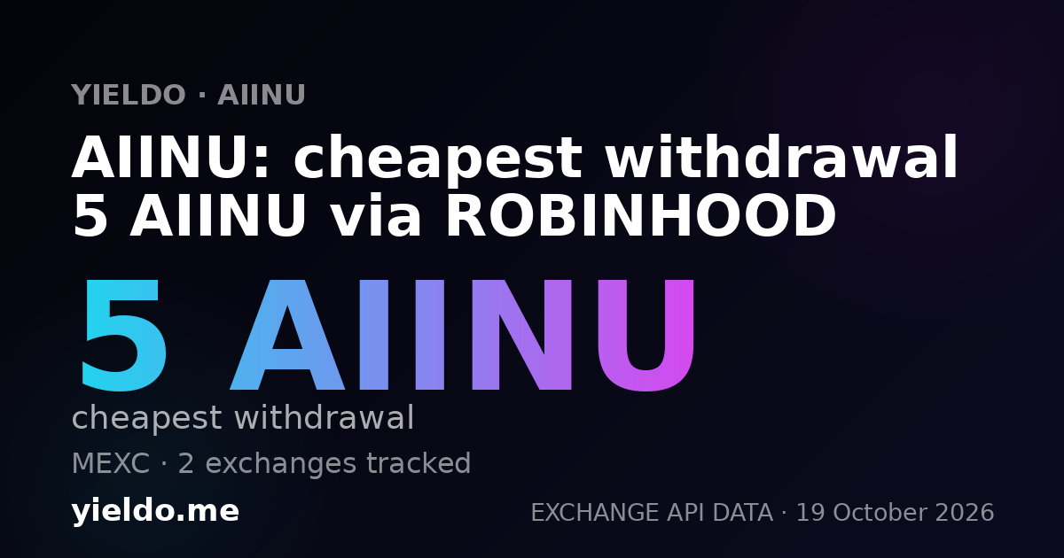 AIINU: cheapest withdrawal 5 AIINU via ROBINHOOD
