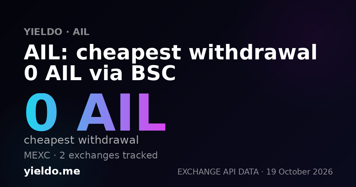 AIL: cheapest withdrawal 0 AIL via BSC