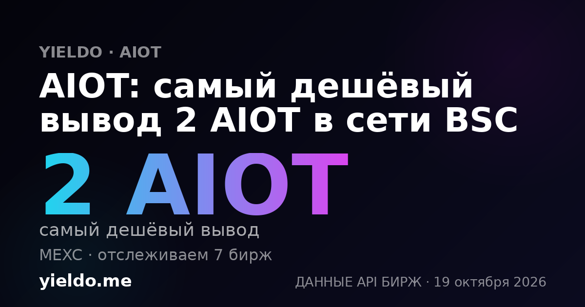 AIOT: самый дешёвый вывод 2 AIOT в сети BSC