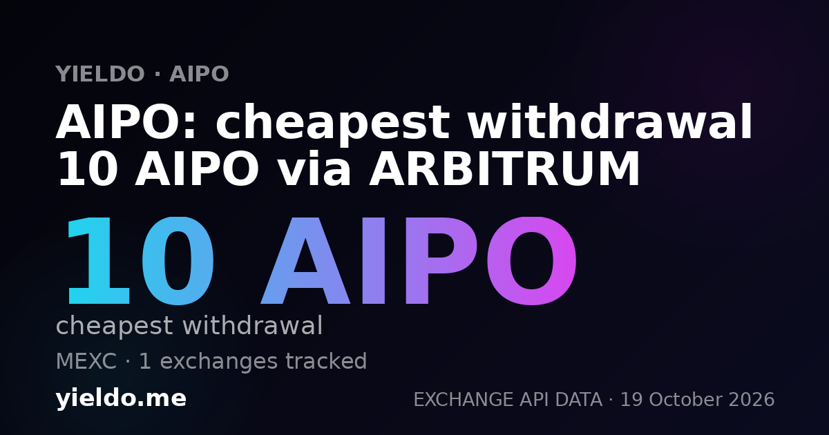 AIPO: cheapest withdrawal 10 AIPO via ARBITRUM