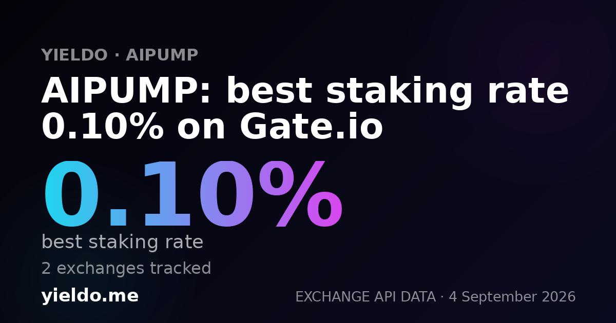 AIPUMP: best staking rate 0.10% on Gate.io