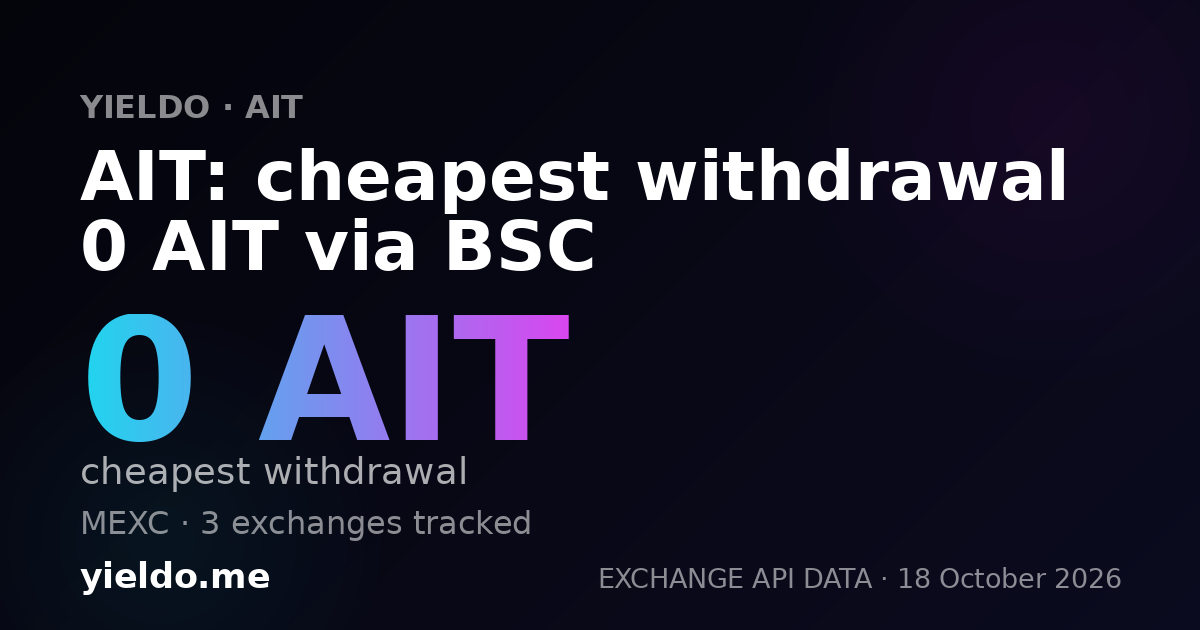 AIT: cheapest withdrawal 0 AIT via BSC