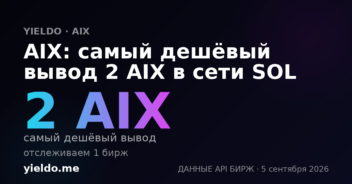 AIX: самый дешёвый вывод 2 AIX в сети SOL