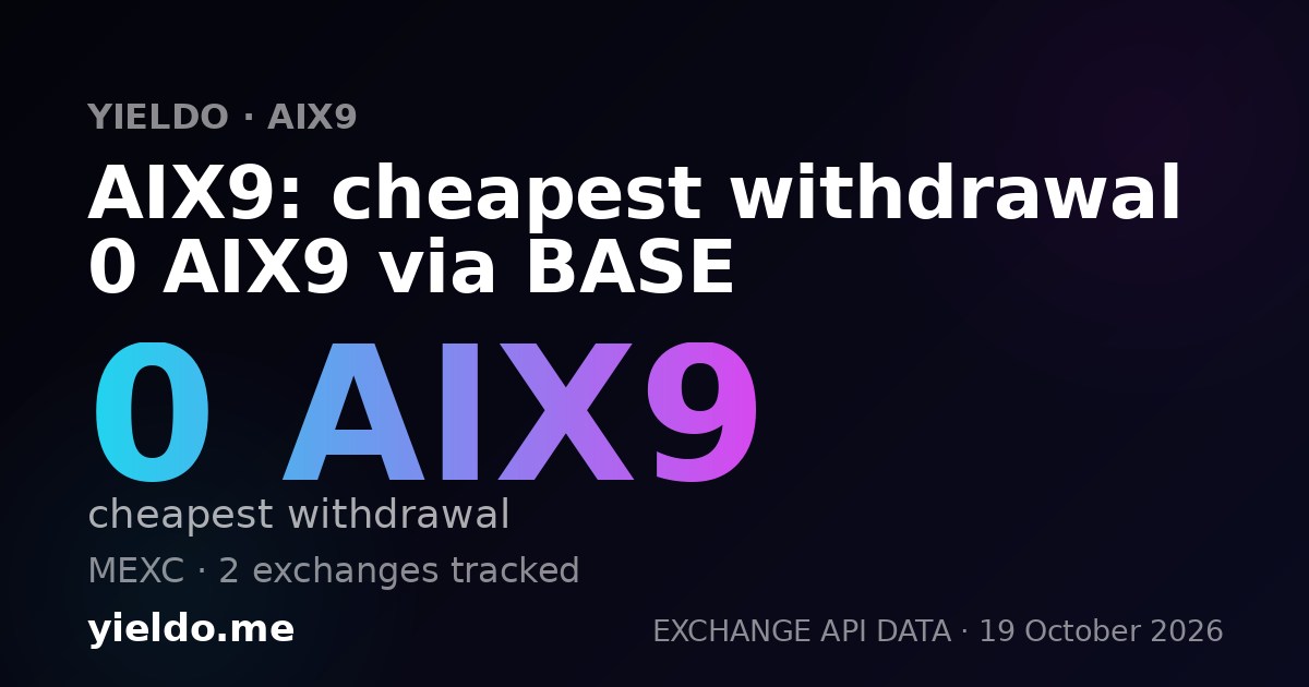 AIX9: cheapest withdrawal 0 AIX9 via BASE