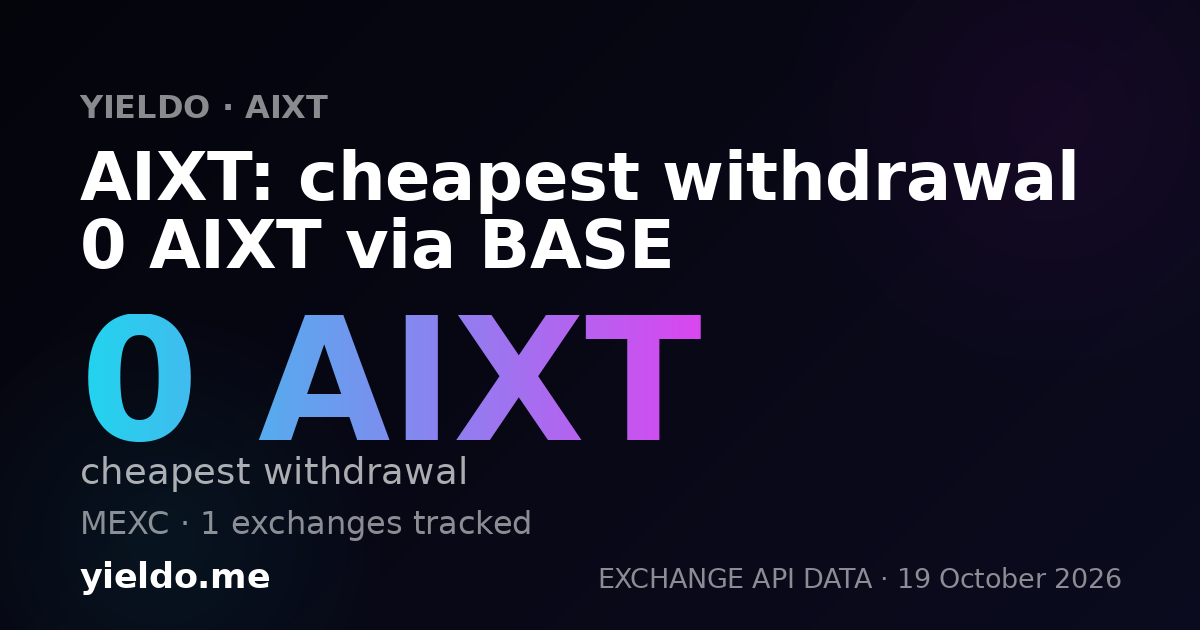 AIXT: cheapest withdrawal 0 AIXT via BASE