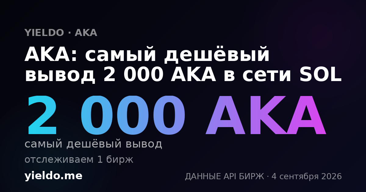 AKA: самый дешёвый вывод 2 000 AKA в сети SOL
