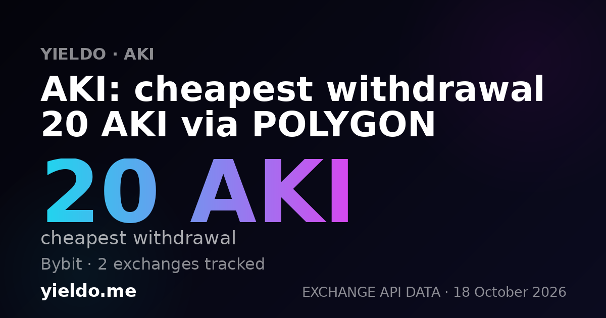 AKI: cheapest withdrawal 20 AKI via POLYGON