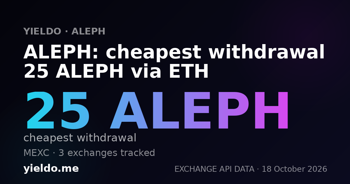 ALEPH: cheapest withdrawal 25 ALEPH via ETH