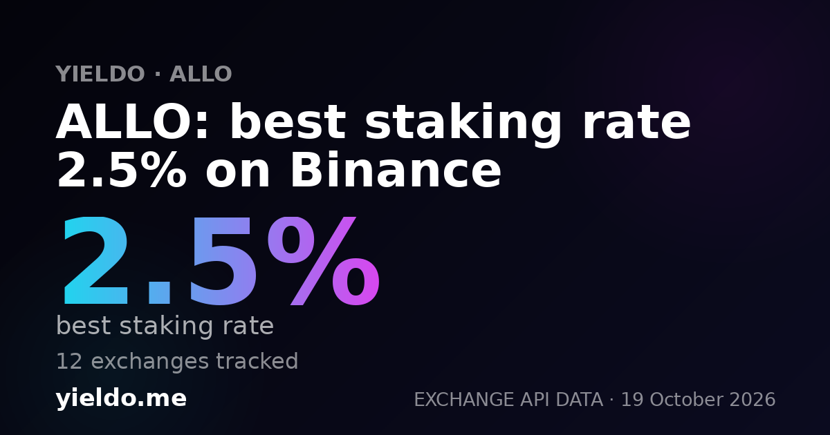 ALLO: best staking rate 2.5% on Binance