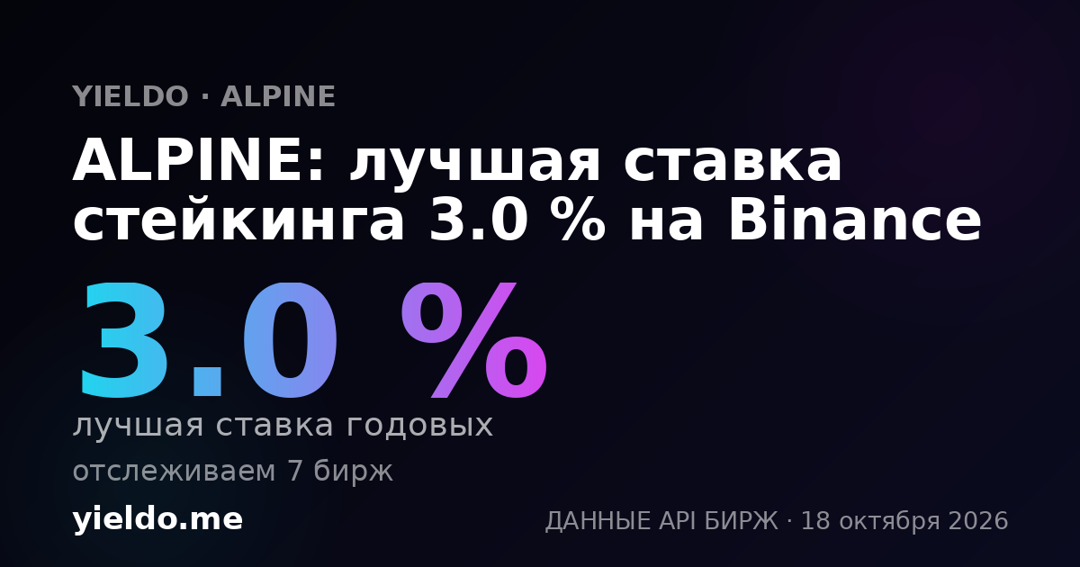ALPINE: лучшая ставка стейкинга 3.0 % на Binance