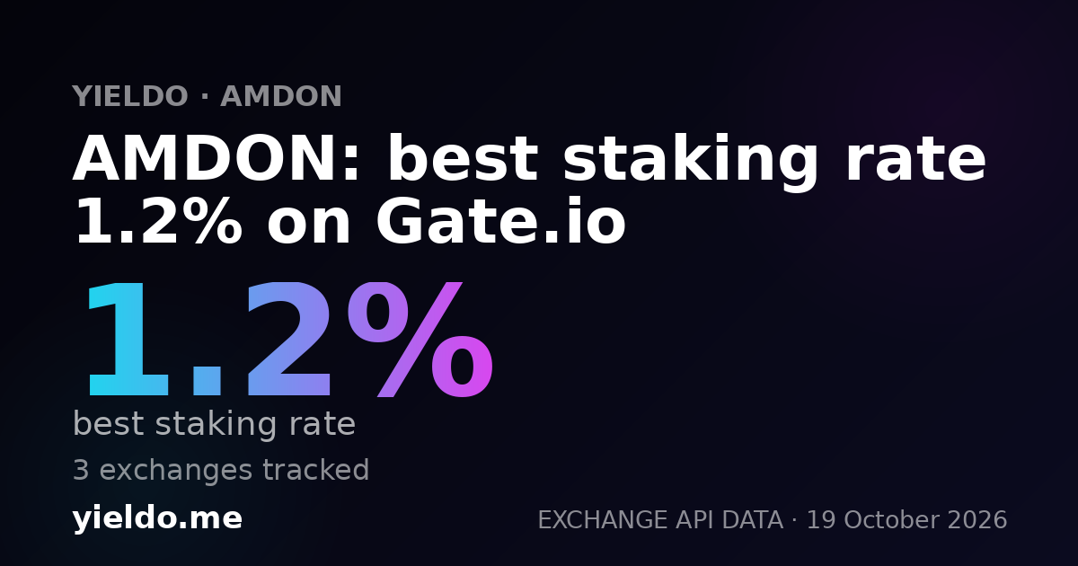 AMDON: best staking rate 1.2% on Gate.io
