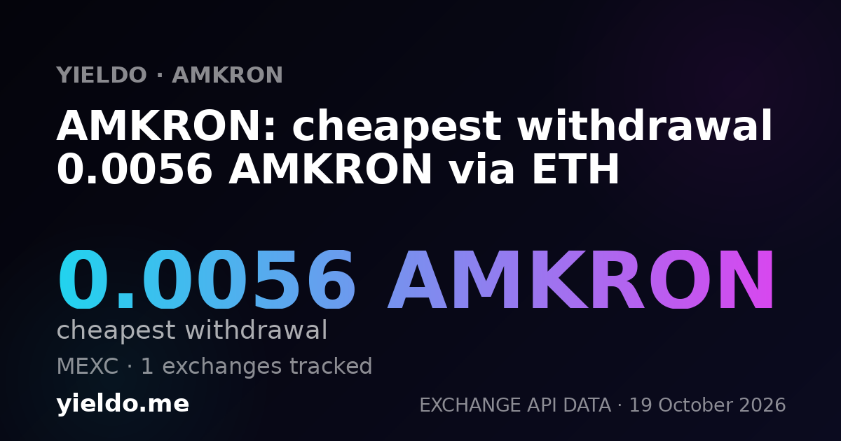 AMKRON: cheapest withdrawal 0.0056 AMKRON via ETH