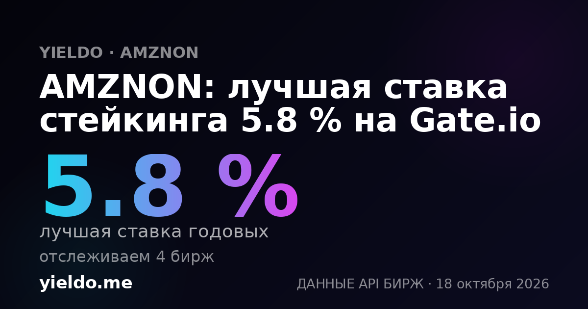 AMZNON: лучшая ставка стейкинга 5.8 % на Gate.io