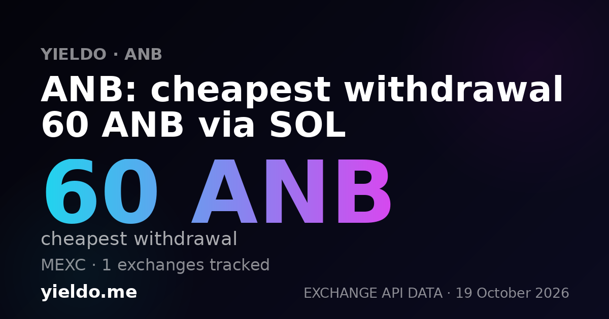 ANB: cheapest withdrawal 60 ANB via SOL