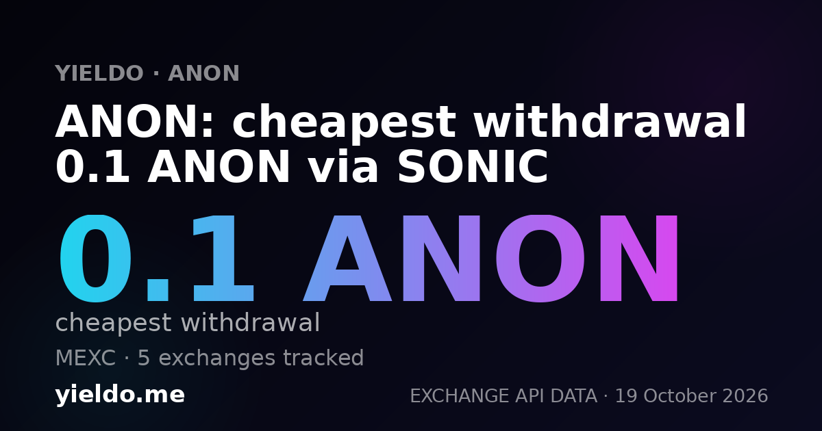 ANON: cheapest withdrawal 0.1 ANON via SONIC