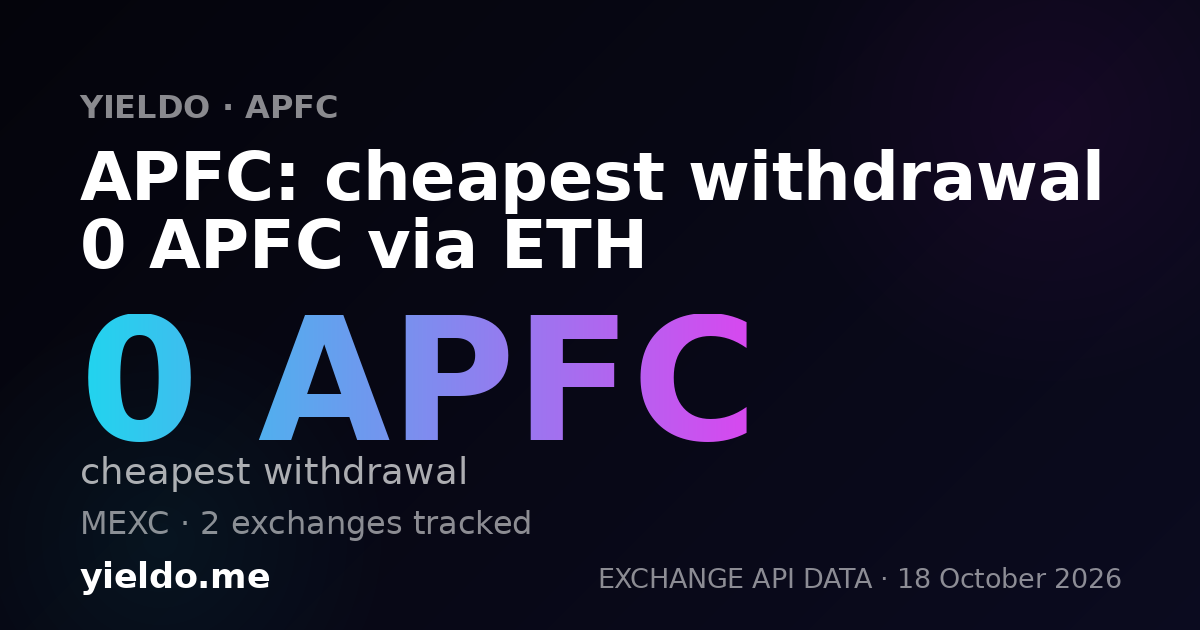 APFC: cheapest withdrawal 0 APFC via ETH