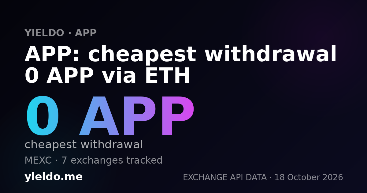 APP: cheapest withdrawal 0 APP via ETH