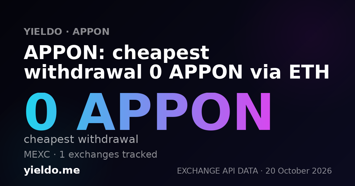 APPON: cheapest withdrawal 0 APPON via ETH