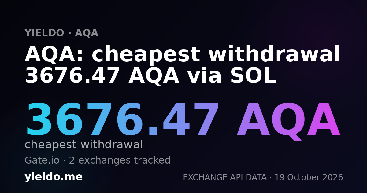 AQA: cheapest withdrawal 4273.5 AQA via SOL