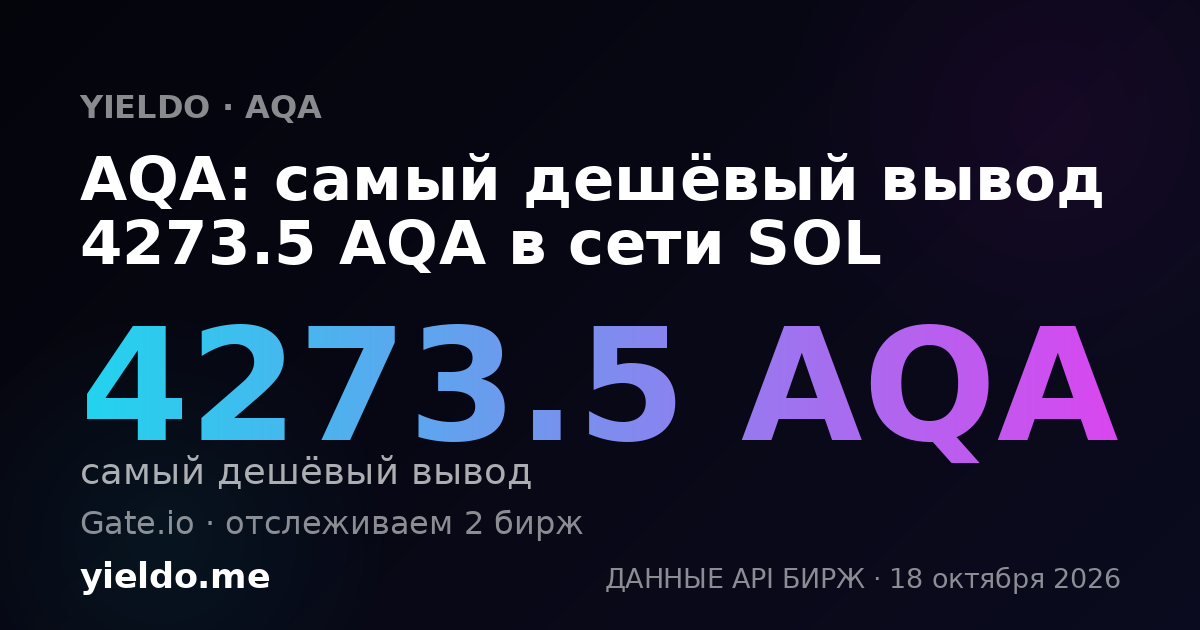 AQA: самый дешёвый вывод 4273.5 AQA в сети SOL