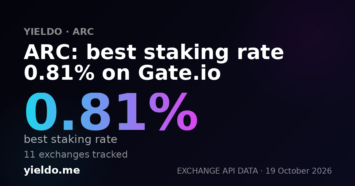 ARC: best staking rate 0.81% on Gate.io