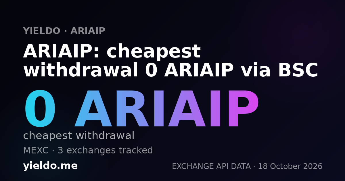 ARIAIP: cheapest withdrawal 0 ARIAIP via BSC
