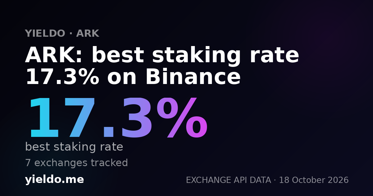 ARK: best staking rate 17.3% on Binance