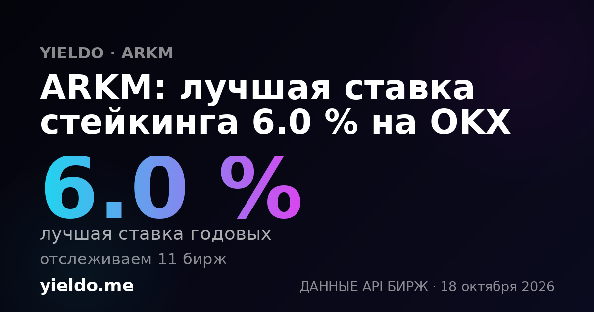 ARKM: лучшая ставка стейкинга 6.0 % на OKX