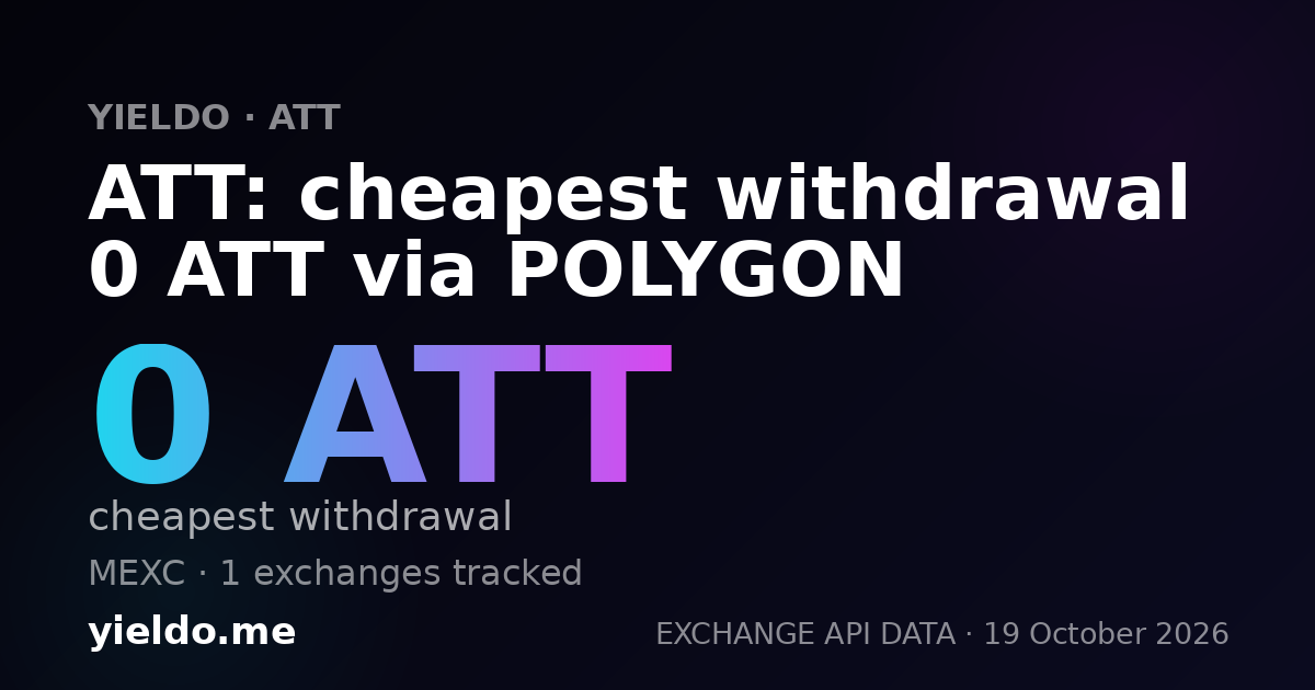 ATT: cheapest withdrawal 0 ATT via POLYGON