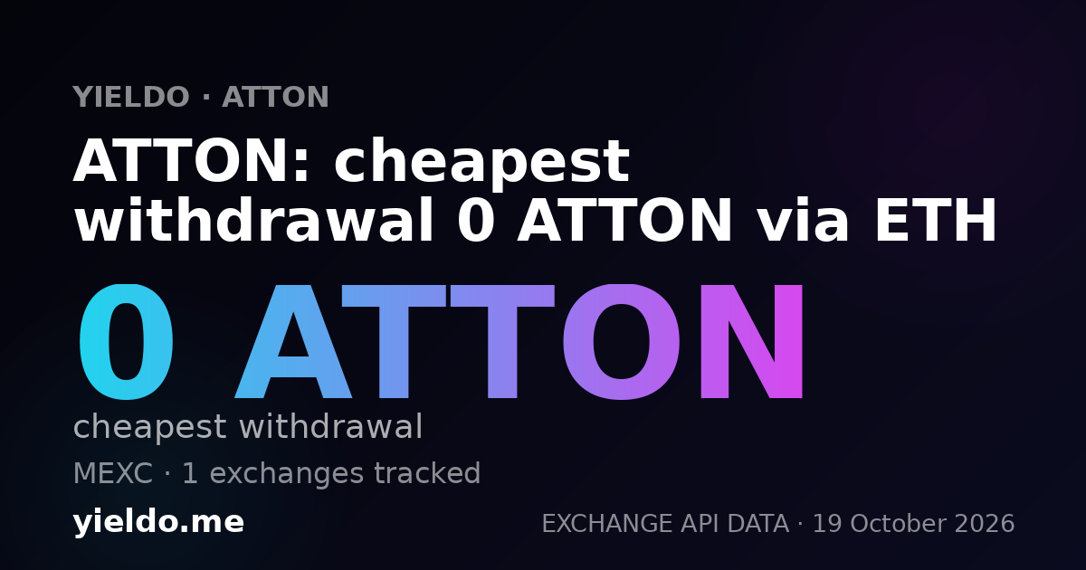 ATTON: cheapest withdrawal 0 ATTON via ETH