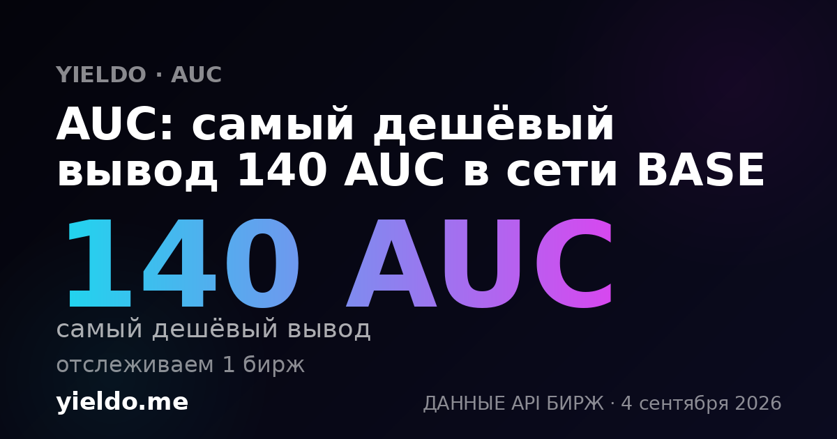 AUC: самый дешёвый вывод 140 AUC в сети BASE