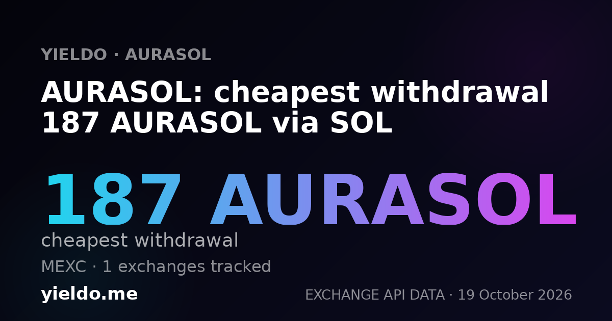 AURASOL: cheapest withdrawal 190 AURASOL via SOL