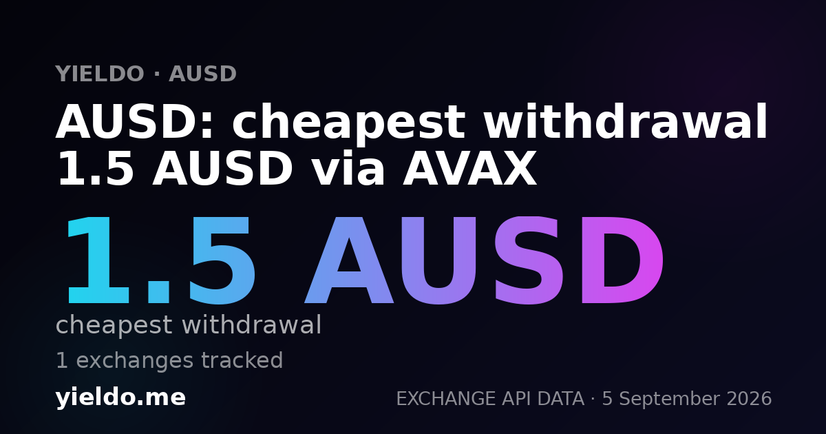 AUSD: cheapest withdrawal 1.5 AUSD via AVAX