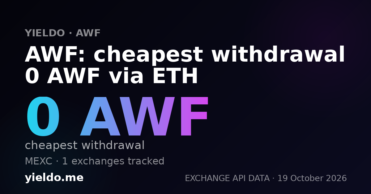 AWF: cheapest withdrawal 0 AWF via ETH
