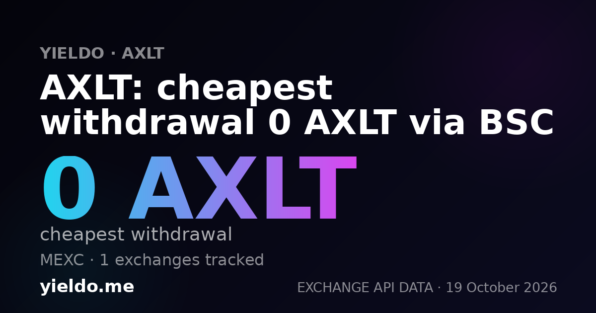 AXLT: cheapest withdrawal 0 AXLT via BSC