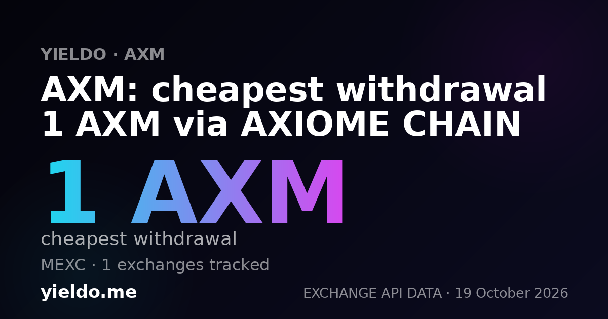 AXM: cheapest withdrawal 1 AXM via AXIOME CHAIN