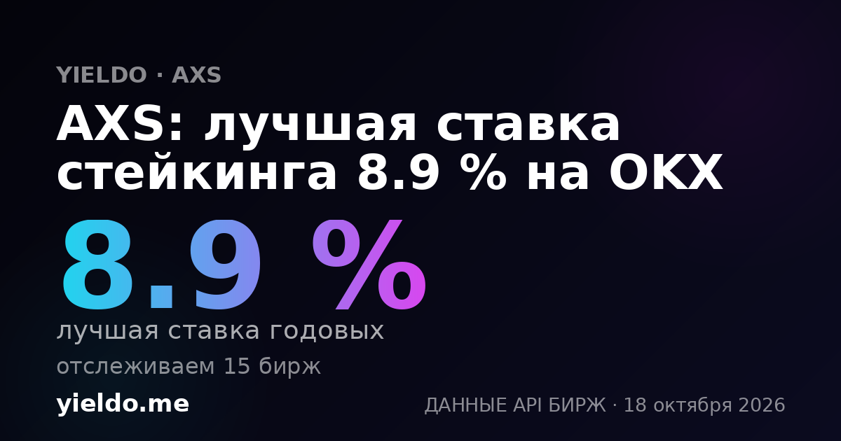 AXS: лучшая ставка стейкинга 8.9 % на OKX