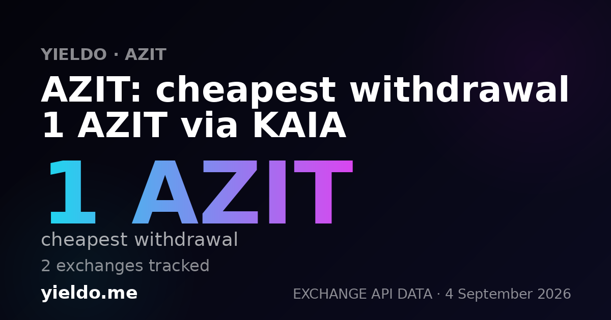 AZIT: cheapest withdrawal 1 AZIT via KAIA