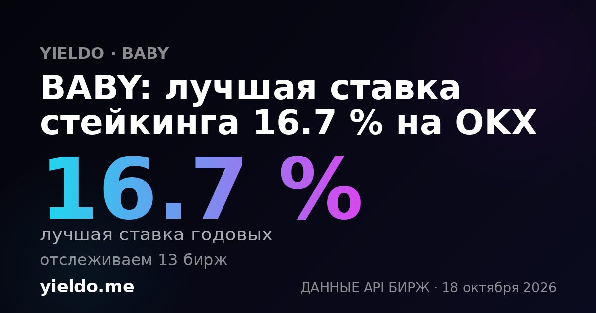 BABY: лучшая ставка стейкинга 16.7 % на OKX
