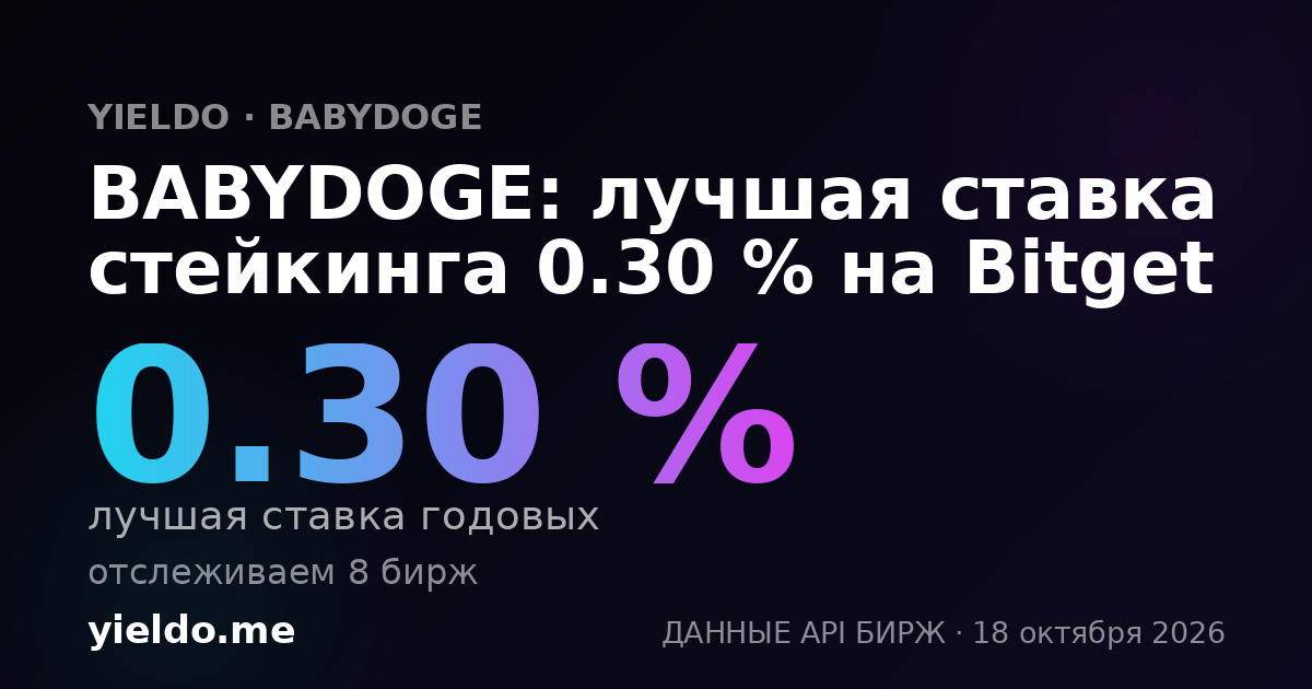BABYDOGE: лучшая ставка стейкинга 0.30 % на Bitget