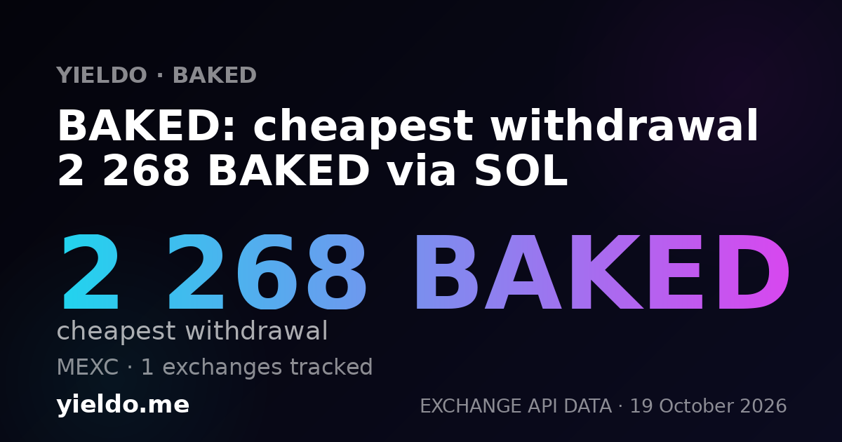 BAKED: cheapest withdrawal 2 268 BAKED via SOL