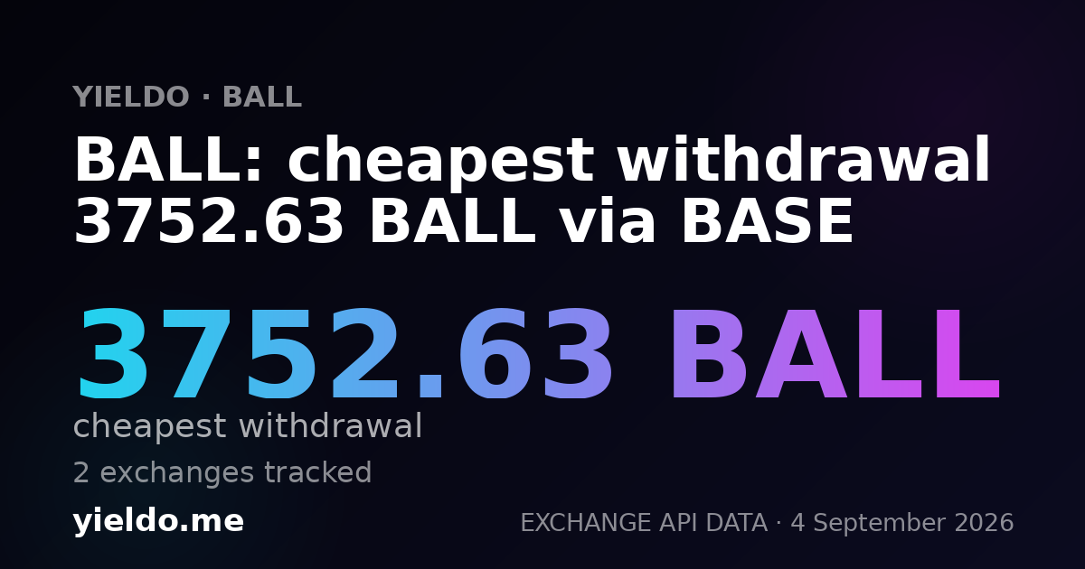 BALL: cheapest withdrawal 3752.63 BALL via BASE